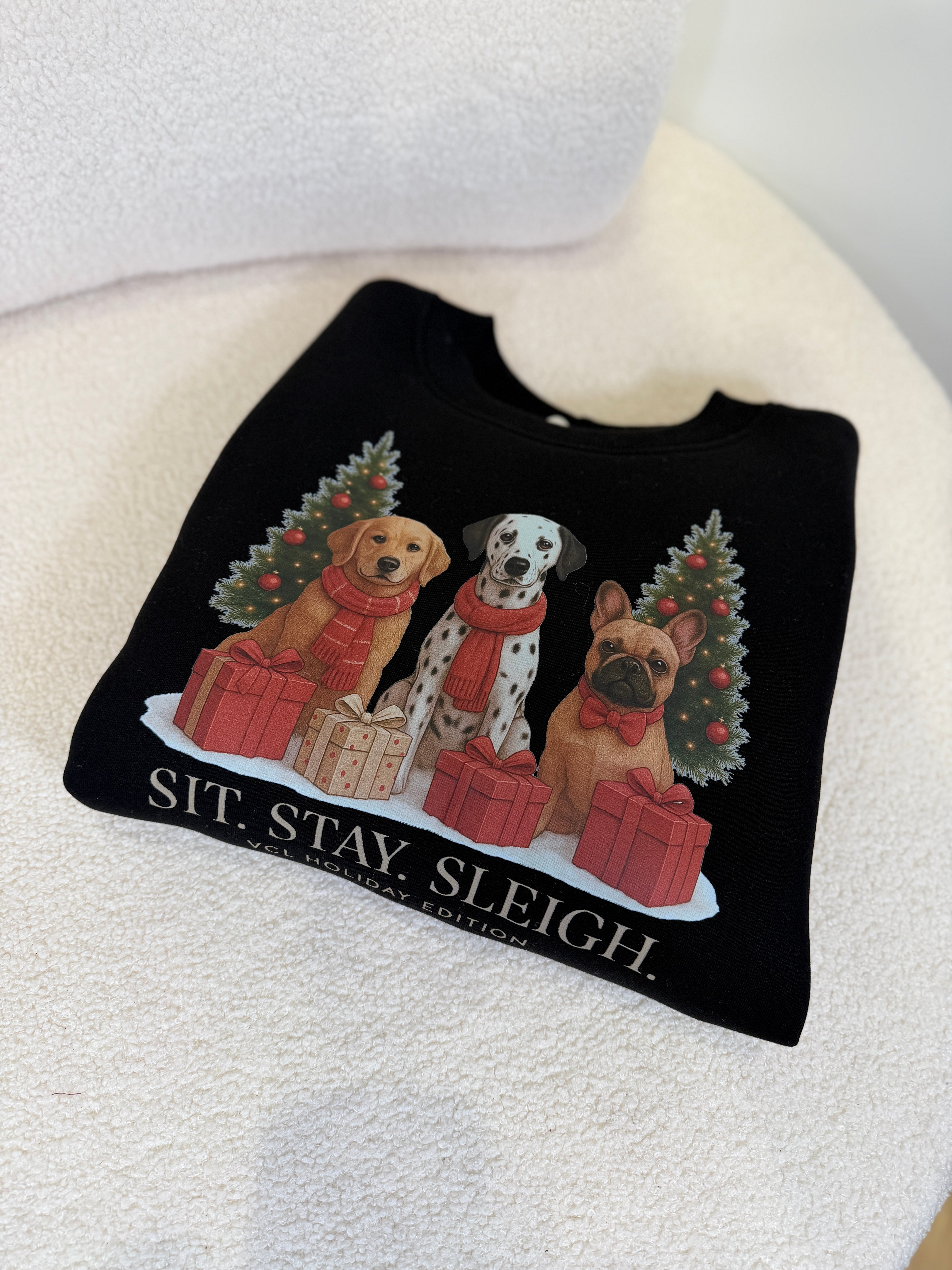 Felpa stampa Cani Natalizi