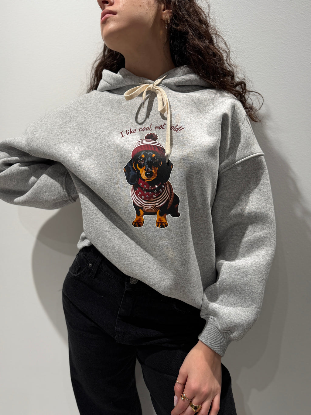 Felpa con stampa Bassotto