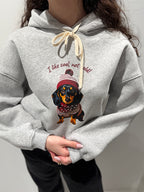 Felpa con stampa Bassotto