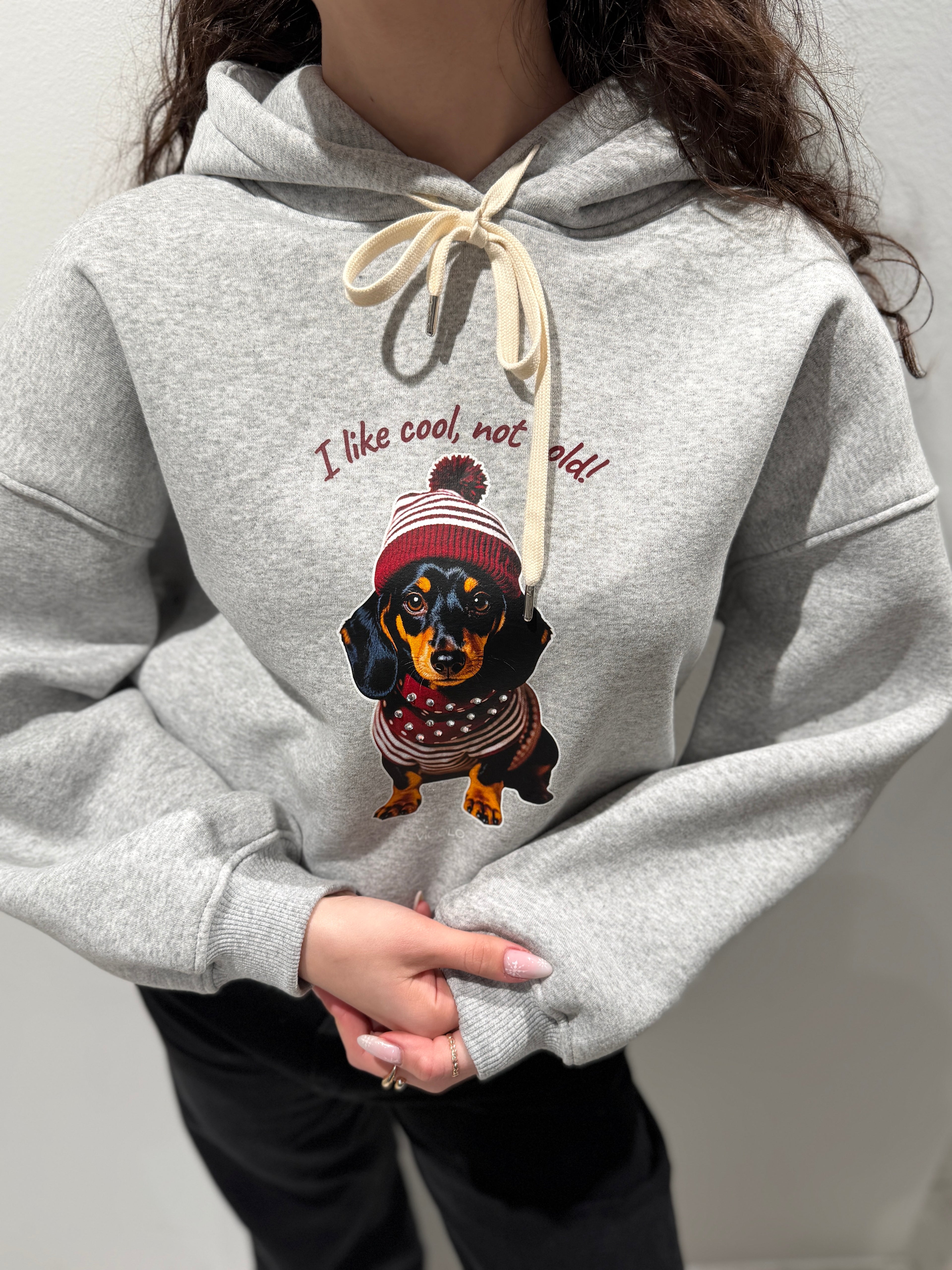 Felpa con stampa Bassotto