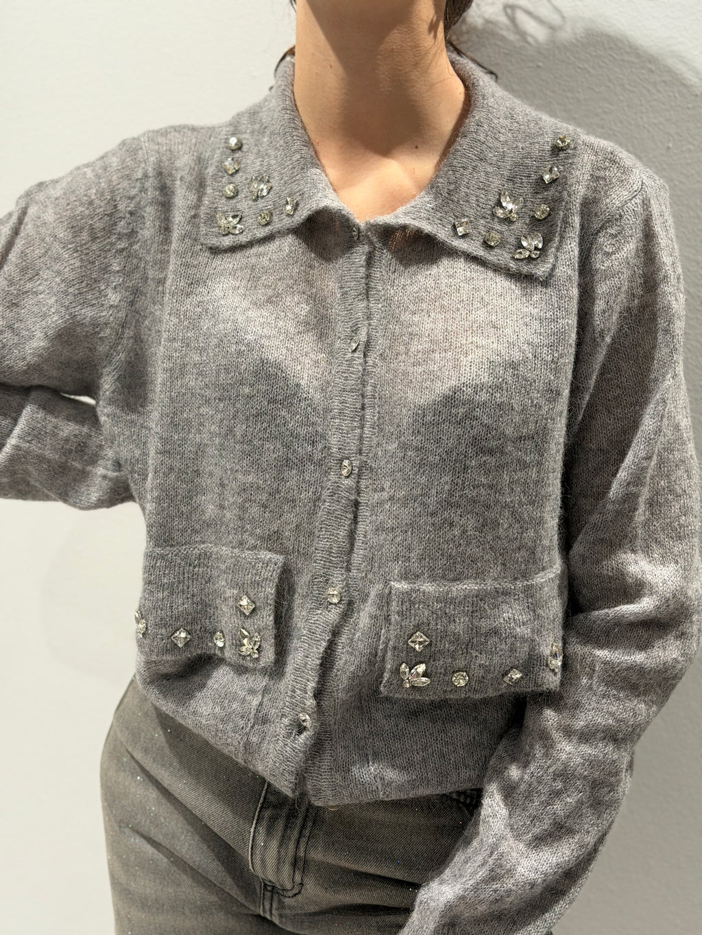 Cardigan con Strass
