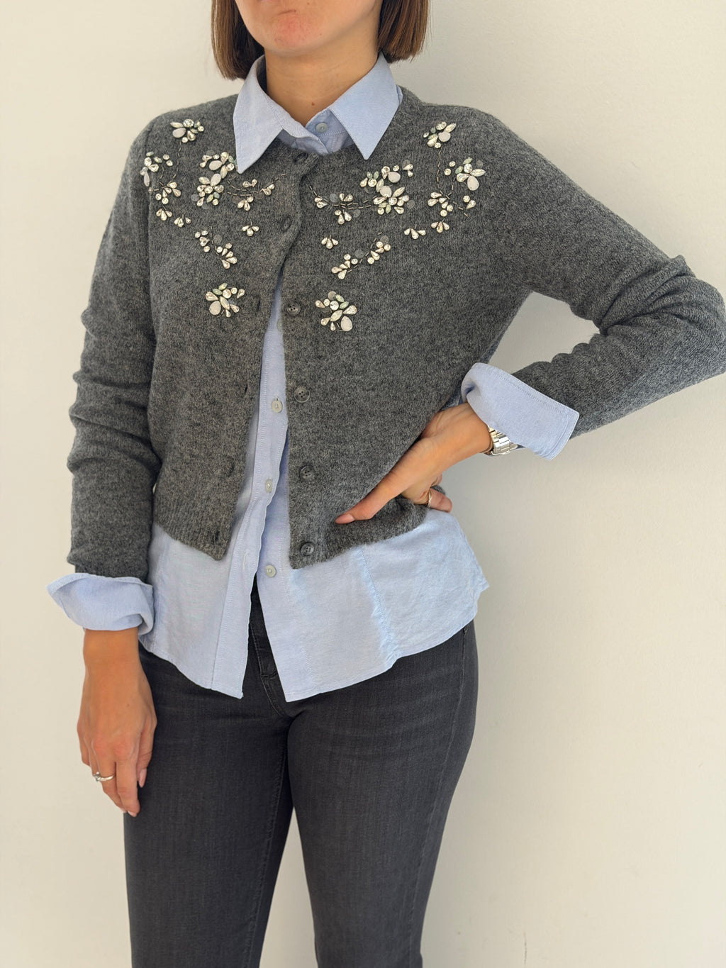 Cardigan gioiello in misto lana iBLUES