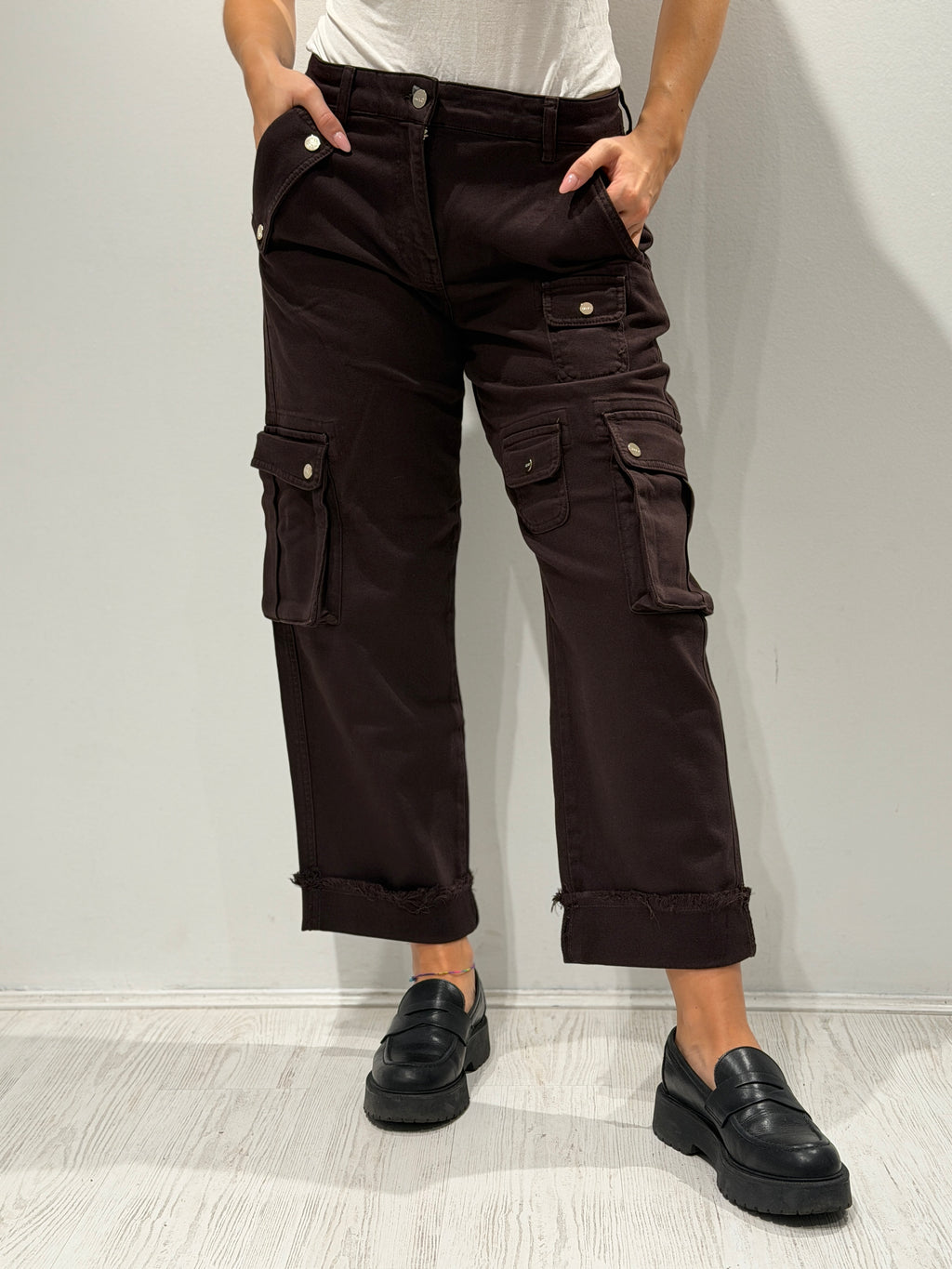 Denim cargo con tasche