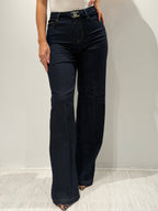 Denim flare con cintura