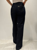 Denim flare con cintura