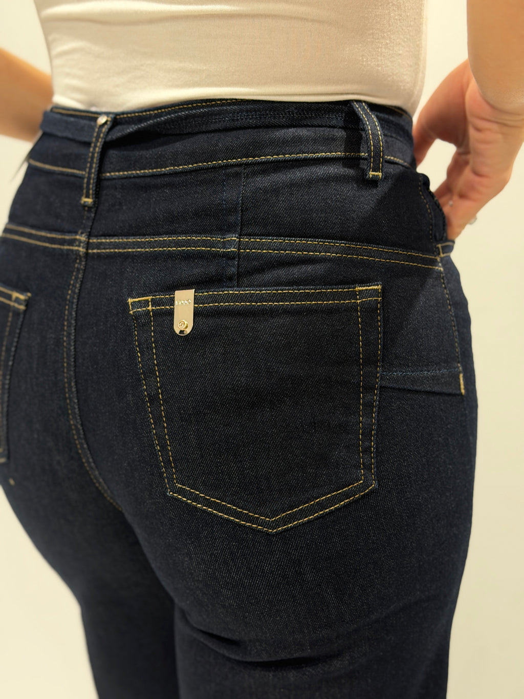 Denim flare con cintura