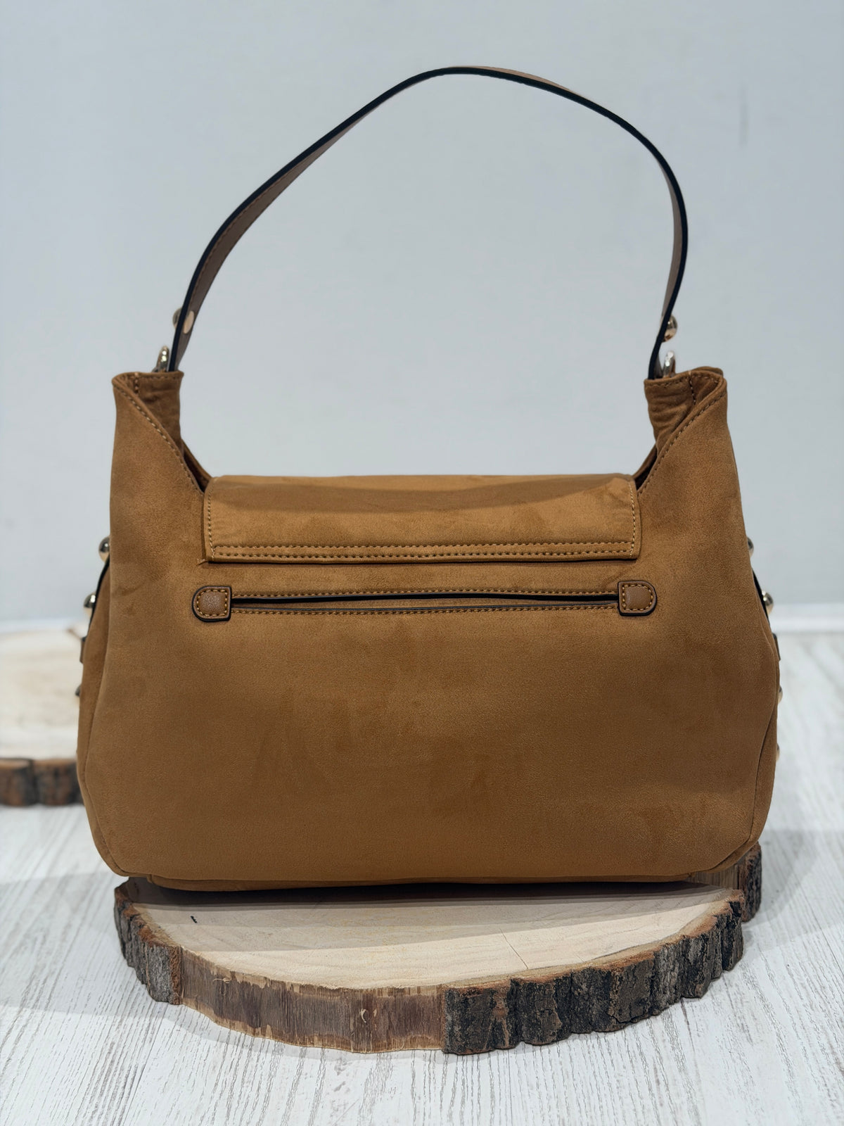 Borsa a mano scamosciata