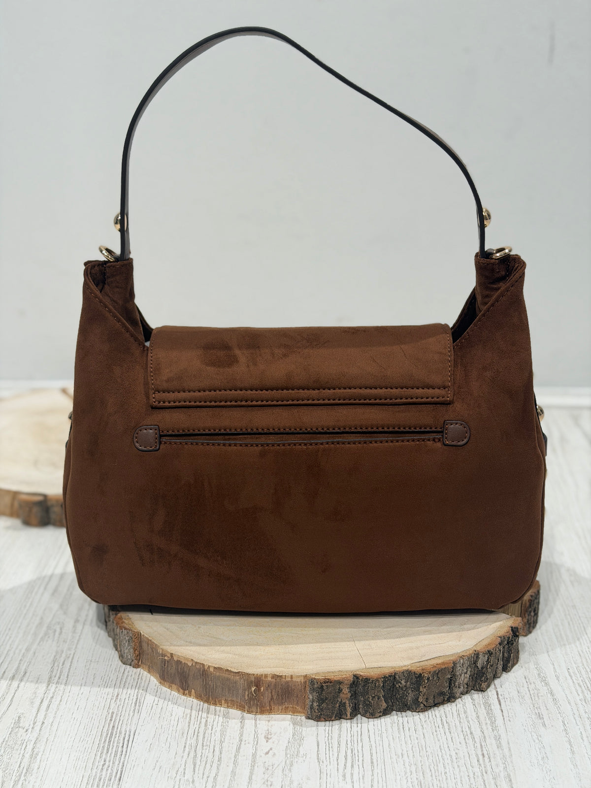 Borsa a mano scamosciata