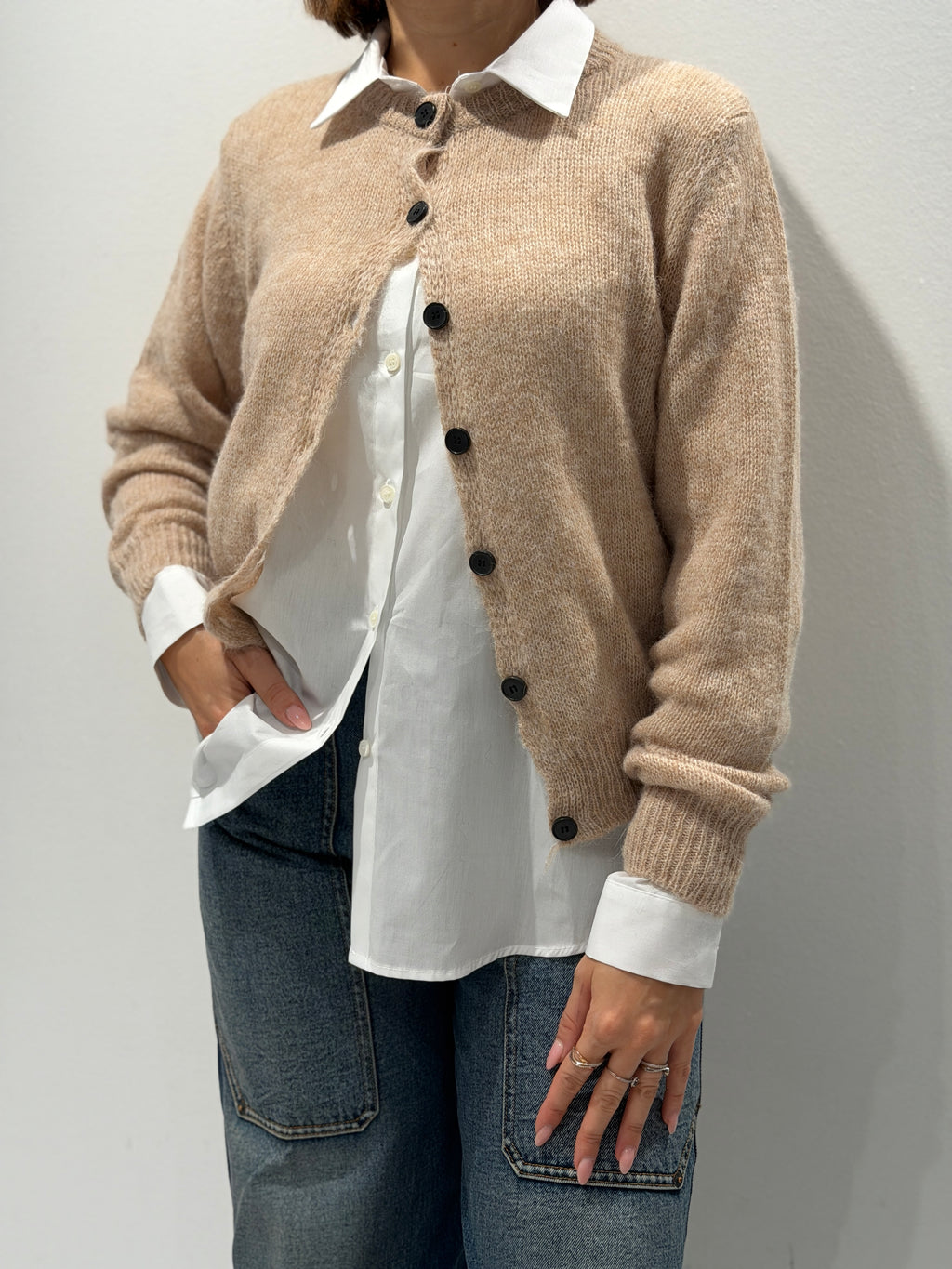 Cardigan misto lana