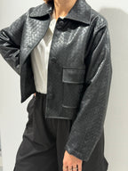 Giacchino biker ecopelle intrecciato