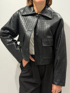Giacchino biker ecopelle intrecciato