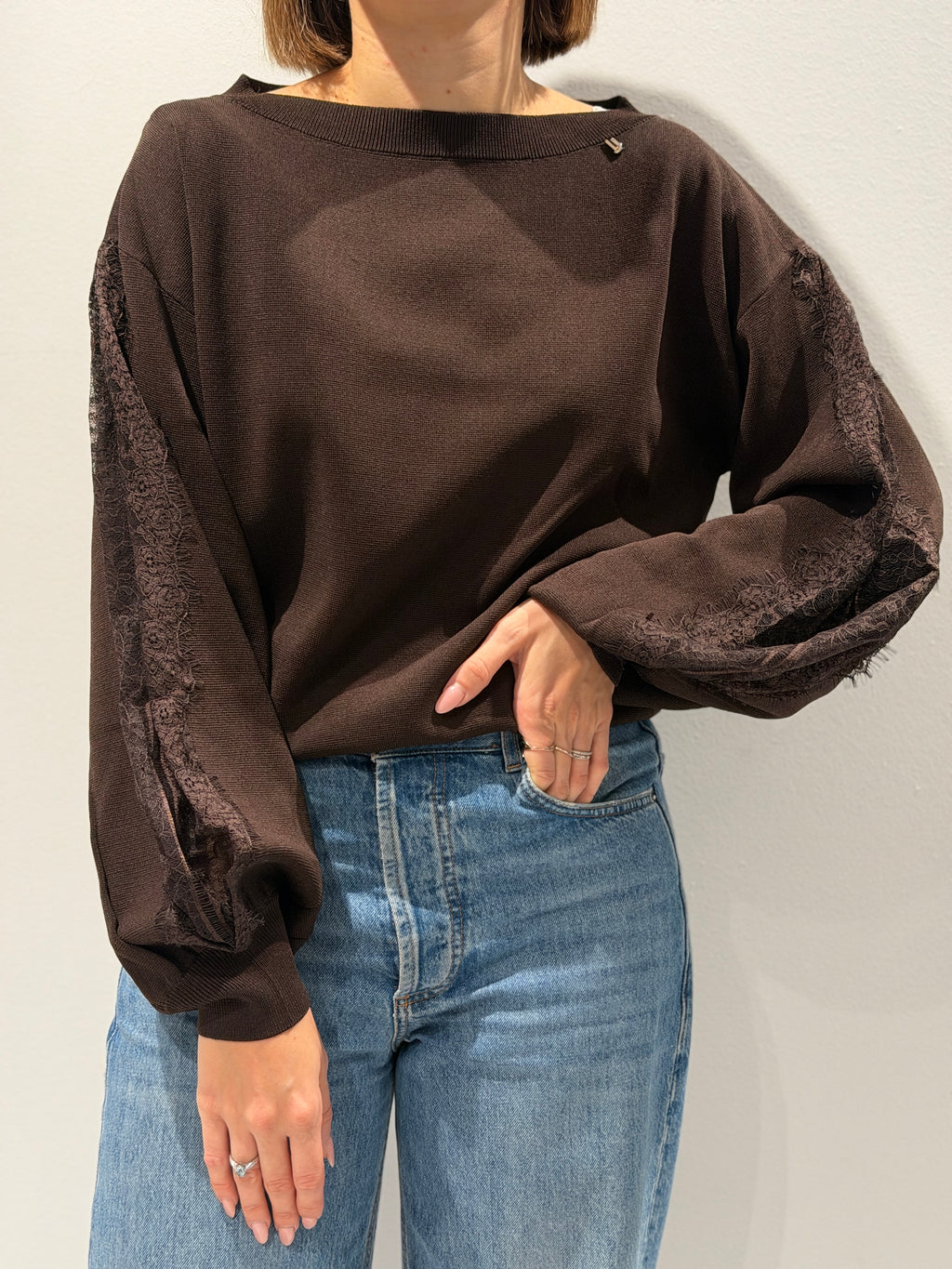 Maglia con inserti in pizzo