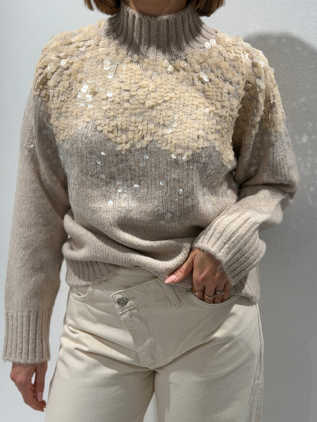 Maglia in lana con paillettes