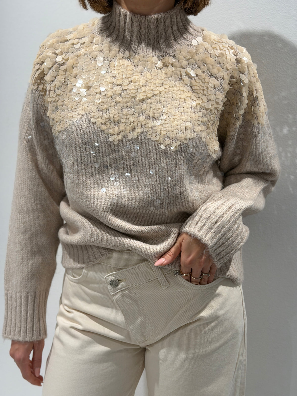 Maglia in lana con paillettes