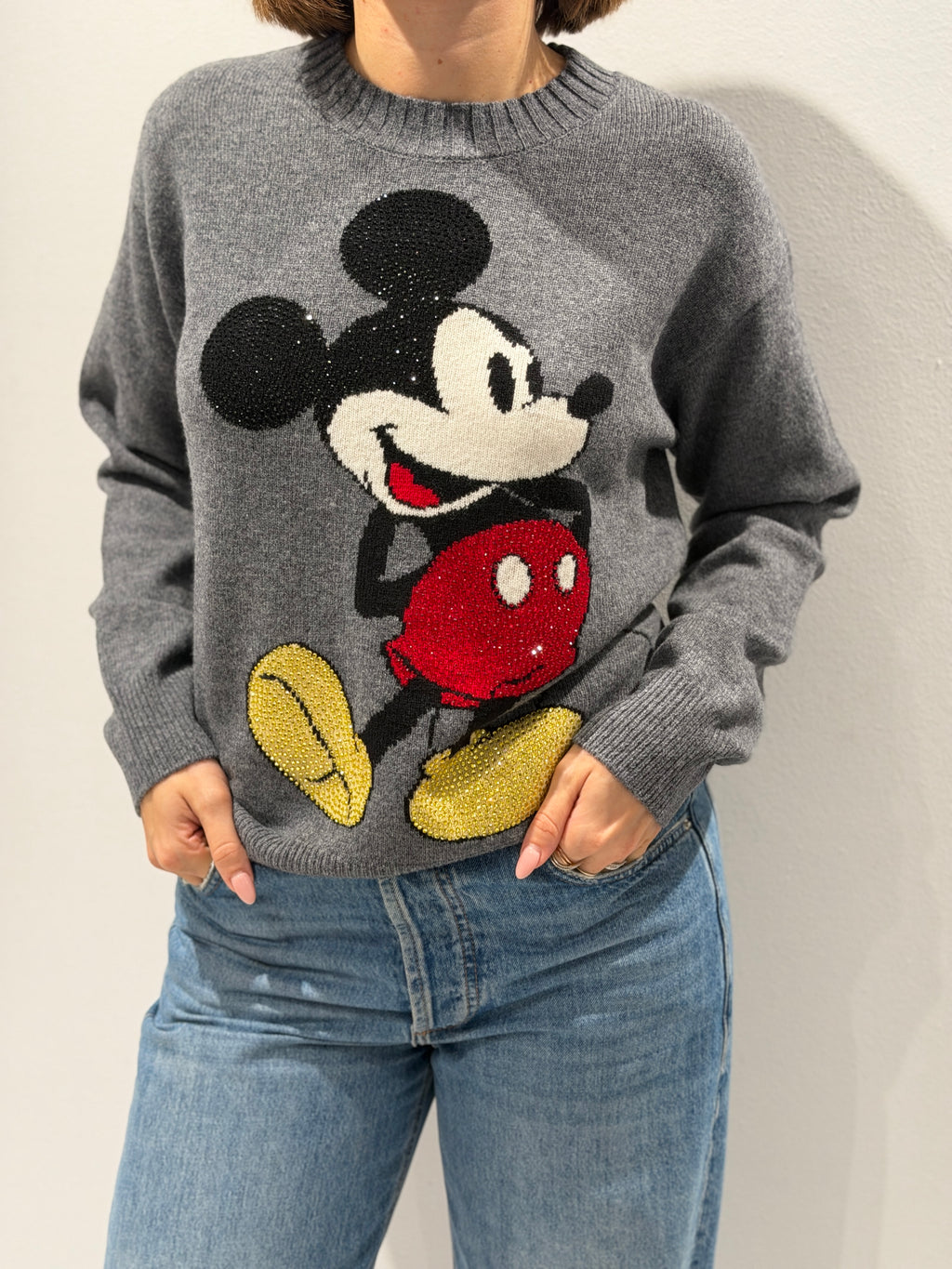 Maglia jacquard in lana Mr Mouse