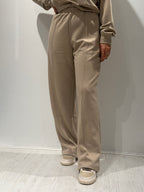 Pantalone palazzo con nervature in maglia
