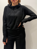 Maglia cappuccio con ricamo