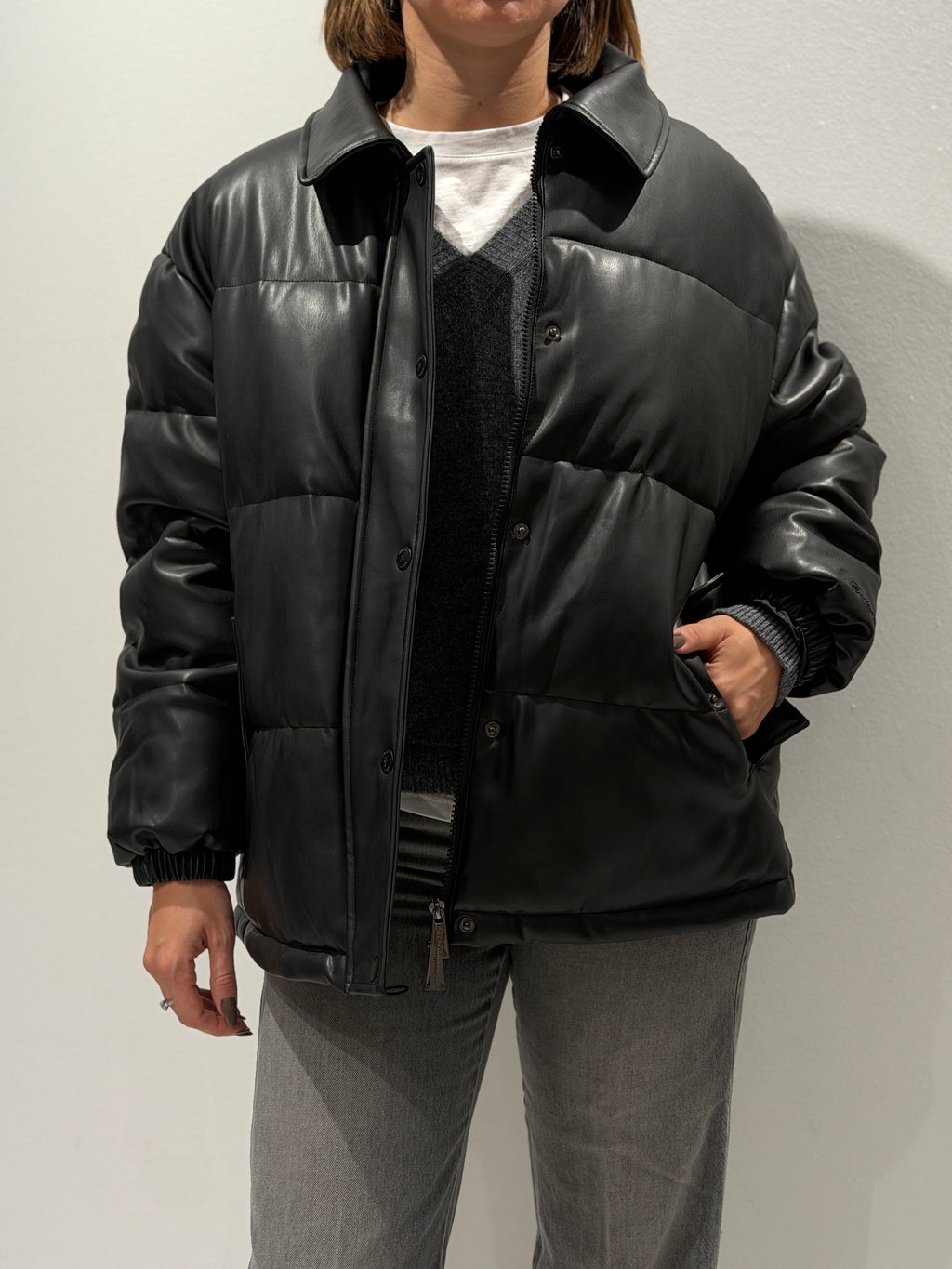 Bomber in ecopelle