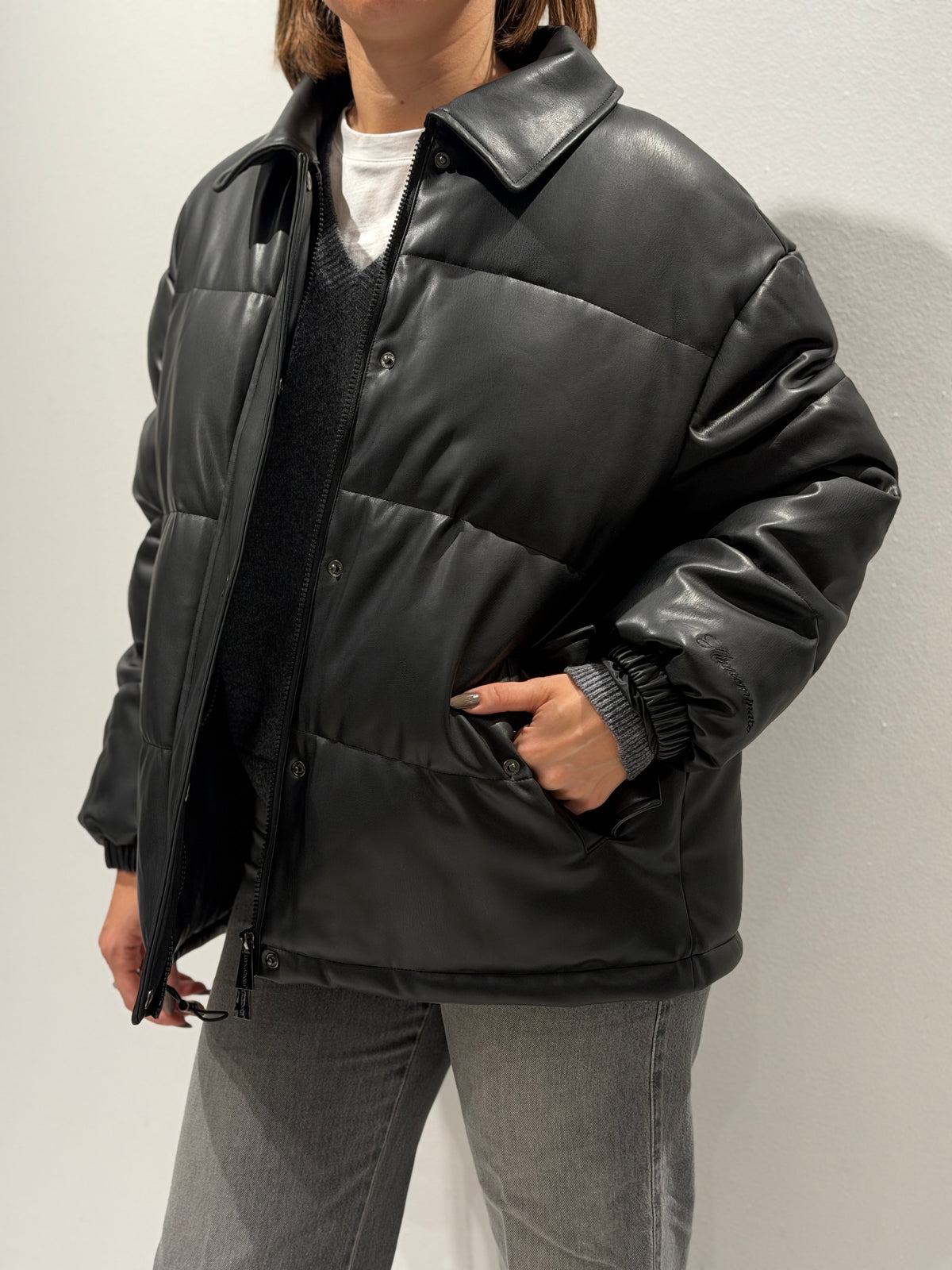 Bomber in ecopelle