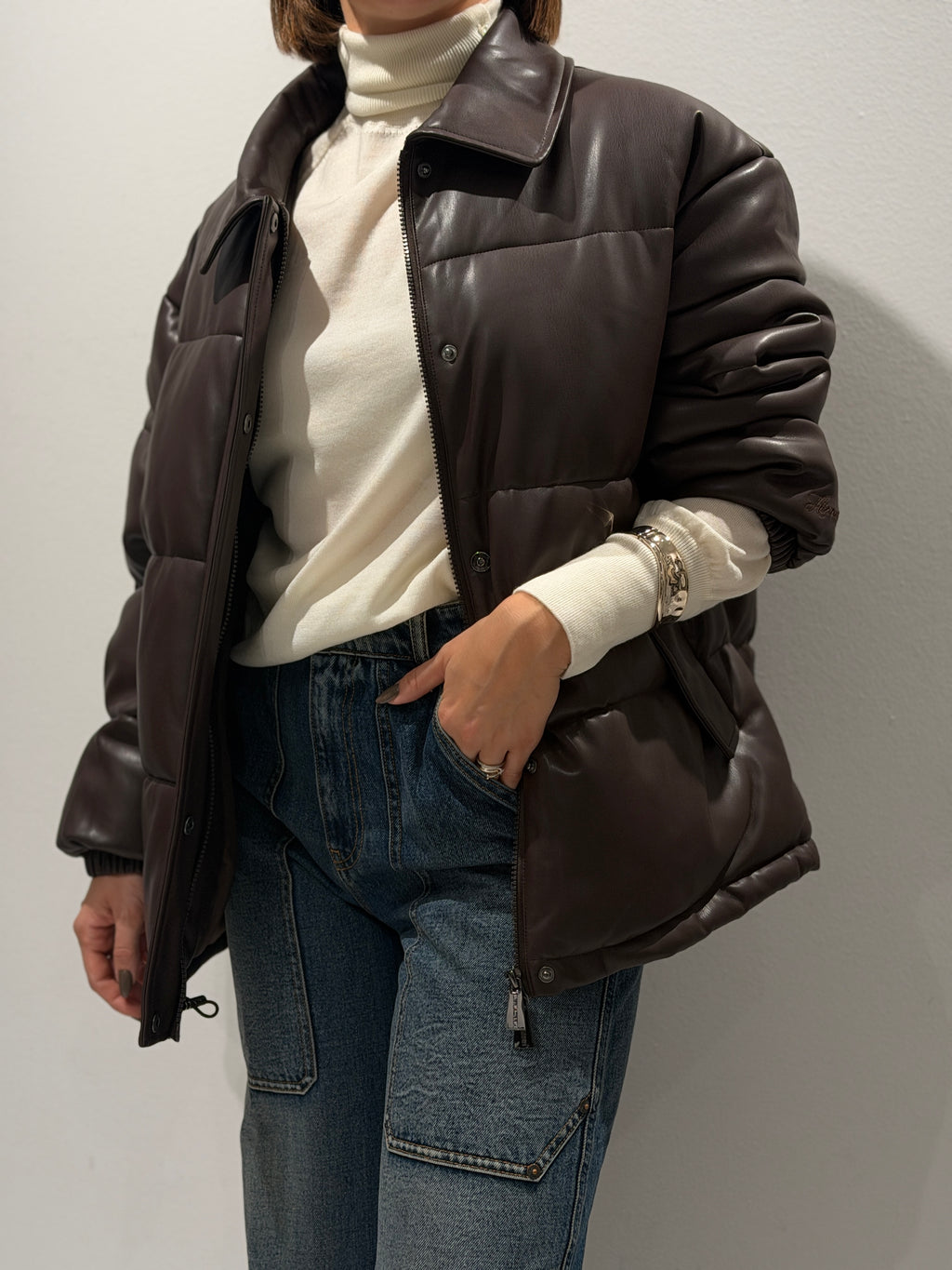 Bomber in ecopelle