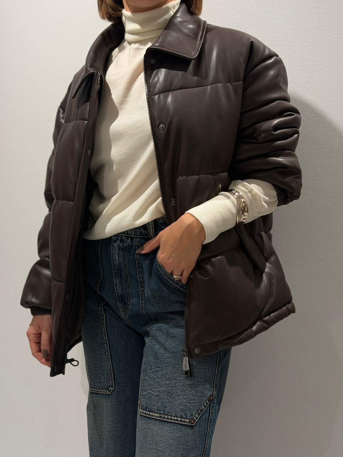 Bomber in ecopelle