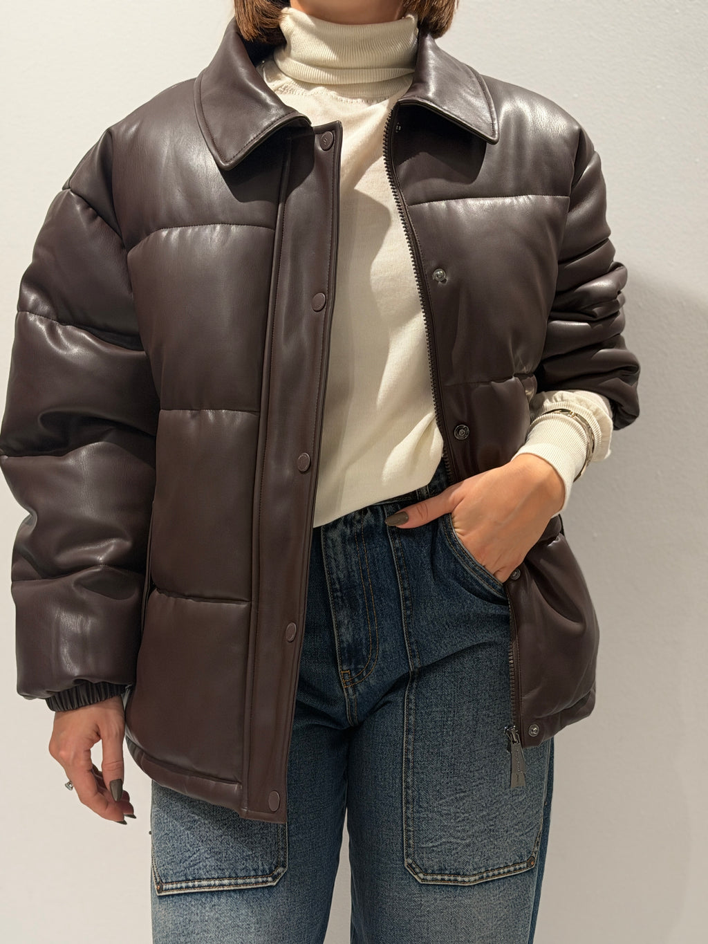 Bomber in ecopelle