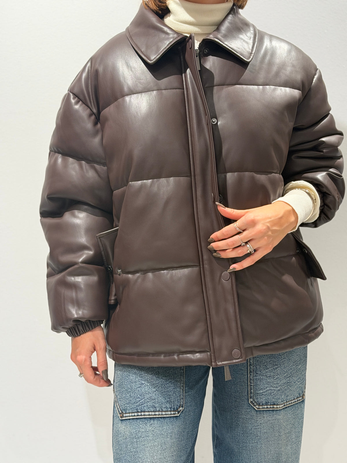 Bomber in ecopelle