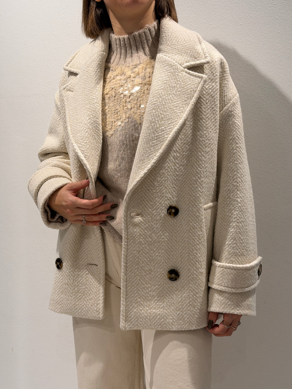 Cappotto in resca bouclé