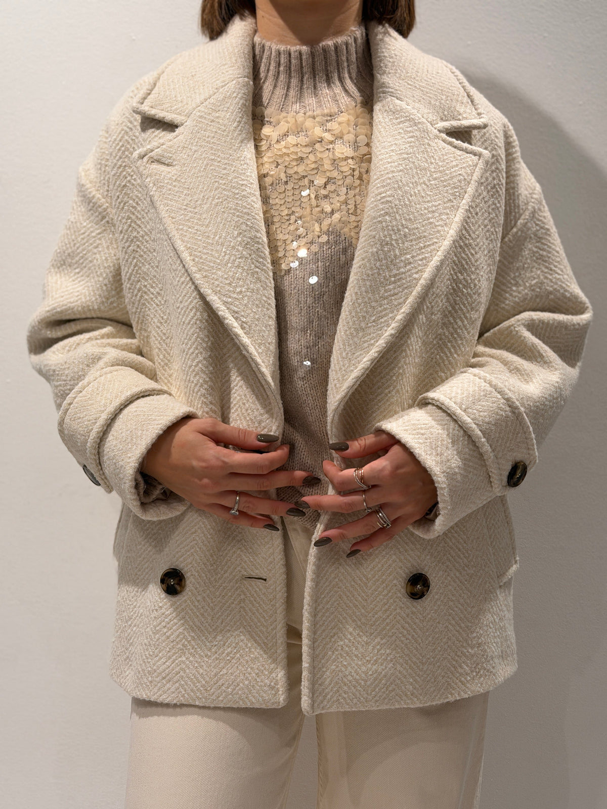 Cappotto in resca bouclé